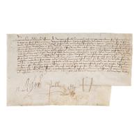 Louis XI, King of France (1423-1483). Manuscript document signed ("Louis XI"), Paris, 19 March 1478.