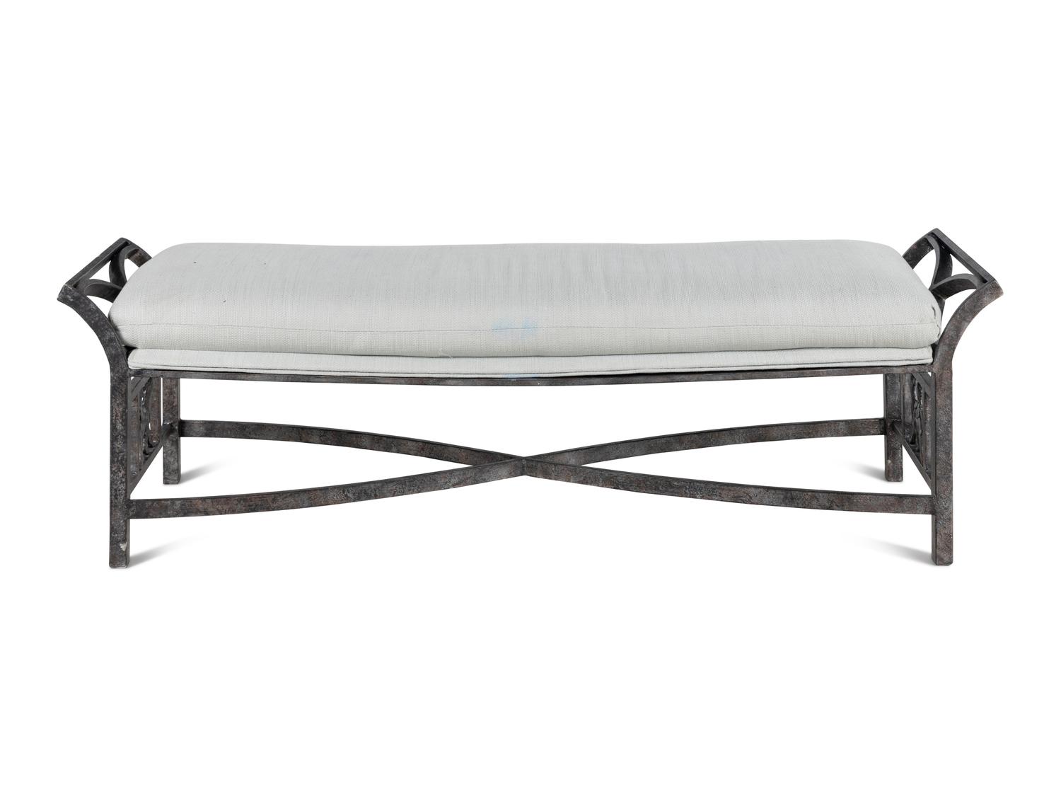 A Contemporary Patinated Metal Bench