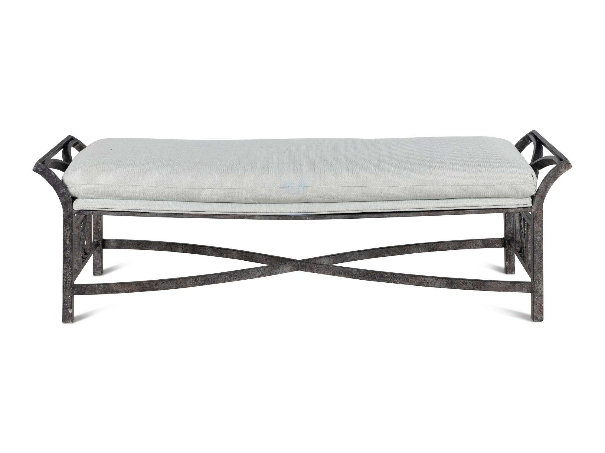 A Contemporary Patinated Metal Bench