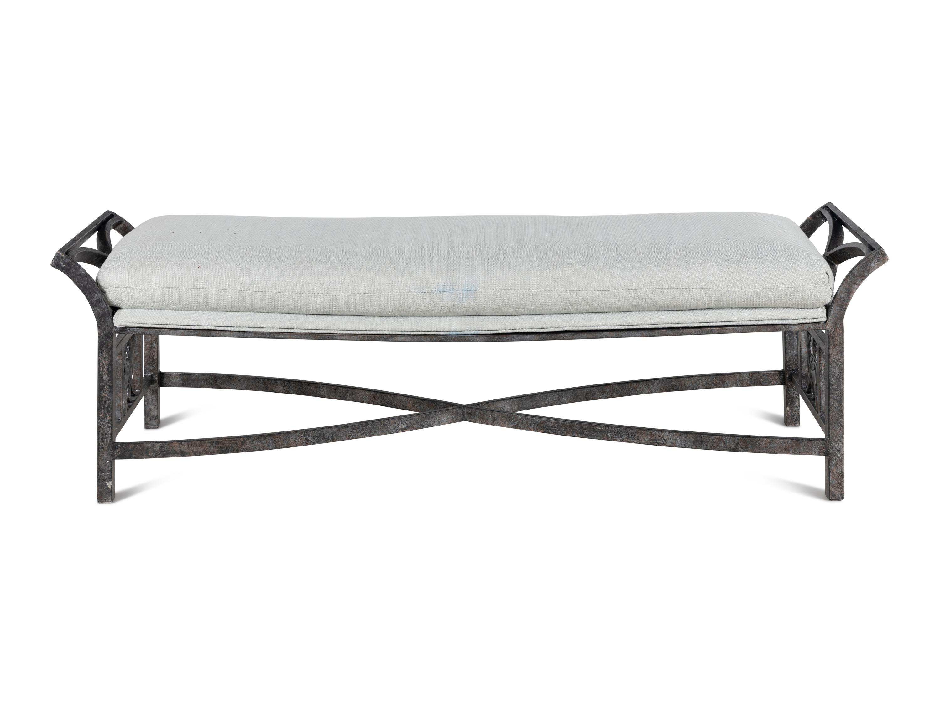 A Contemporary Patinated Metal Bench
