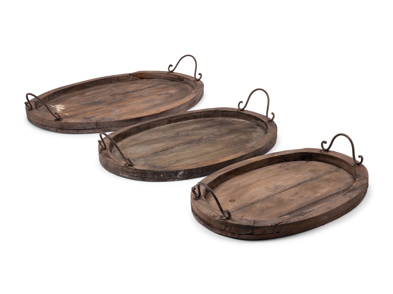 A Group of Rustic Style Nesting Trays