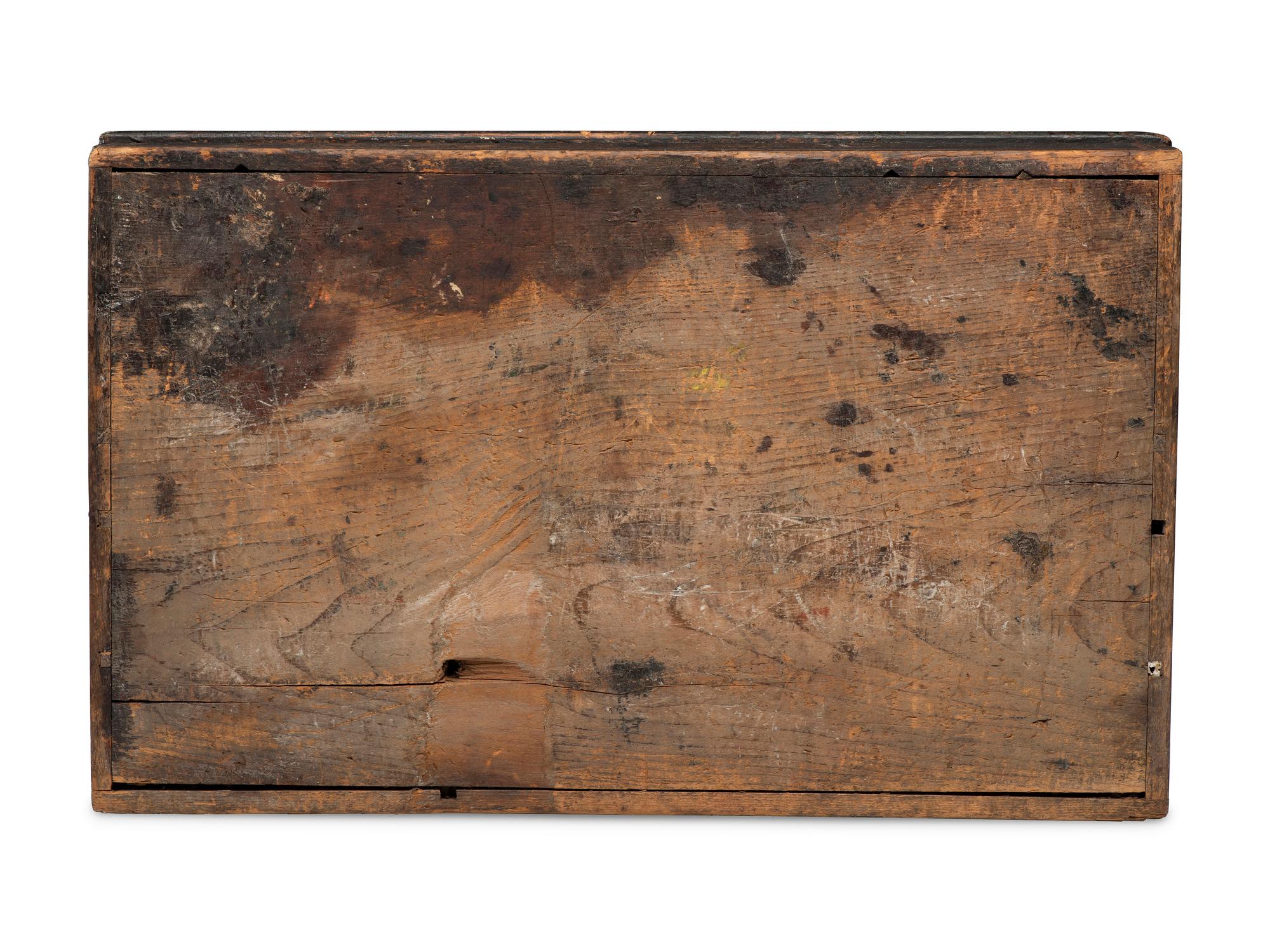 A Painted Pine Document Box