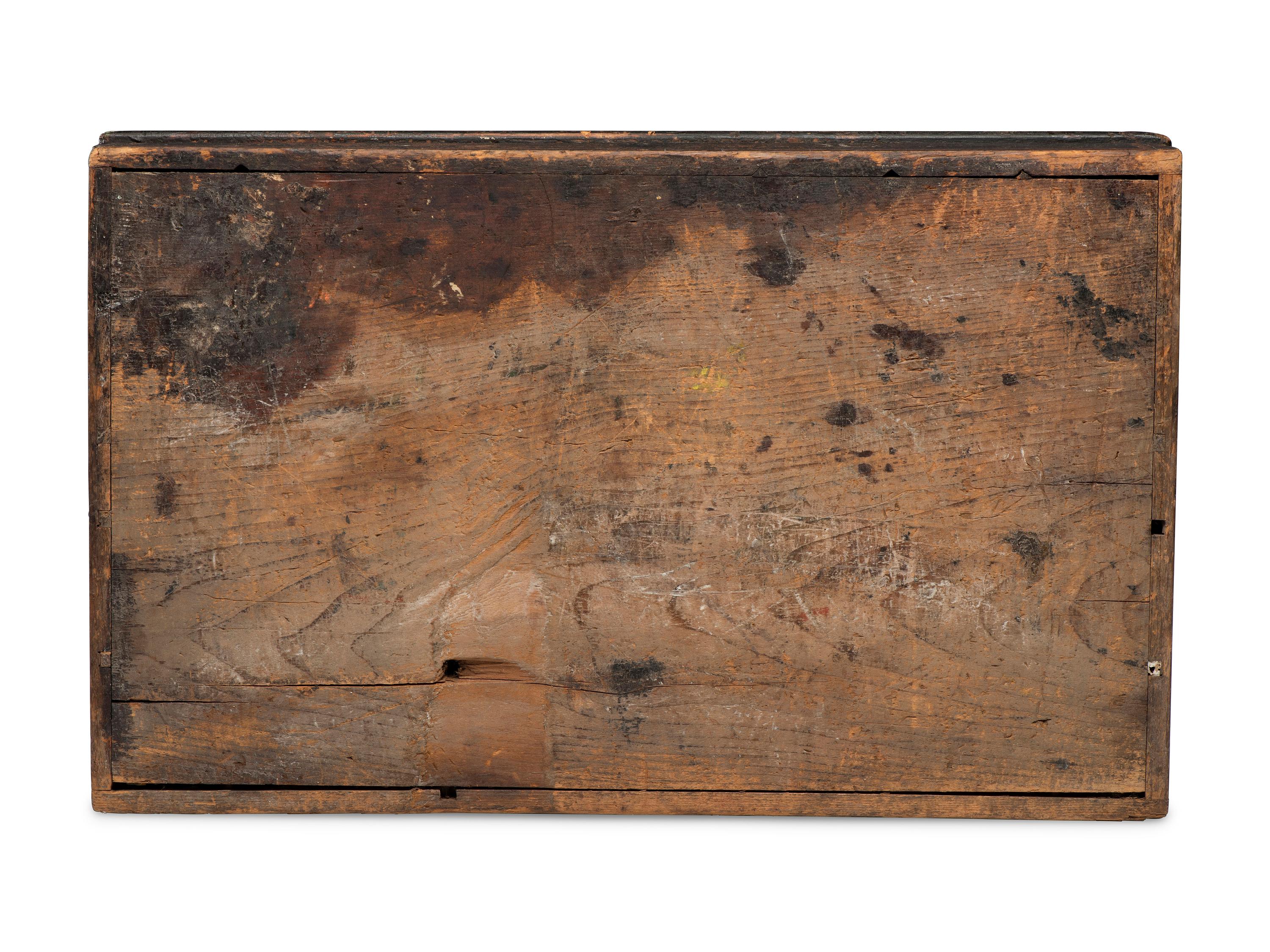 A Painted Pine Document Box