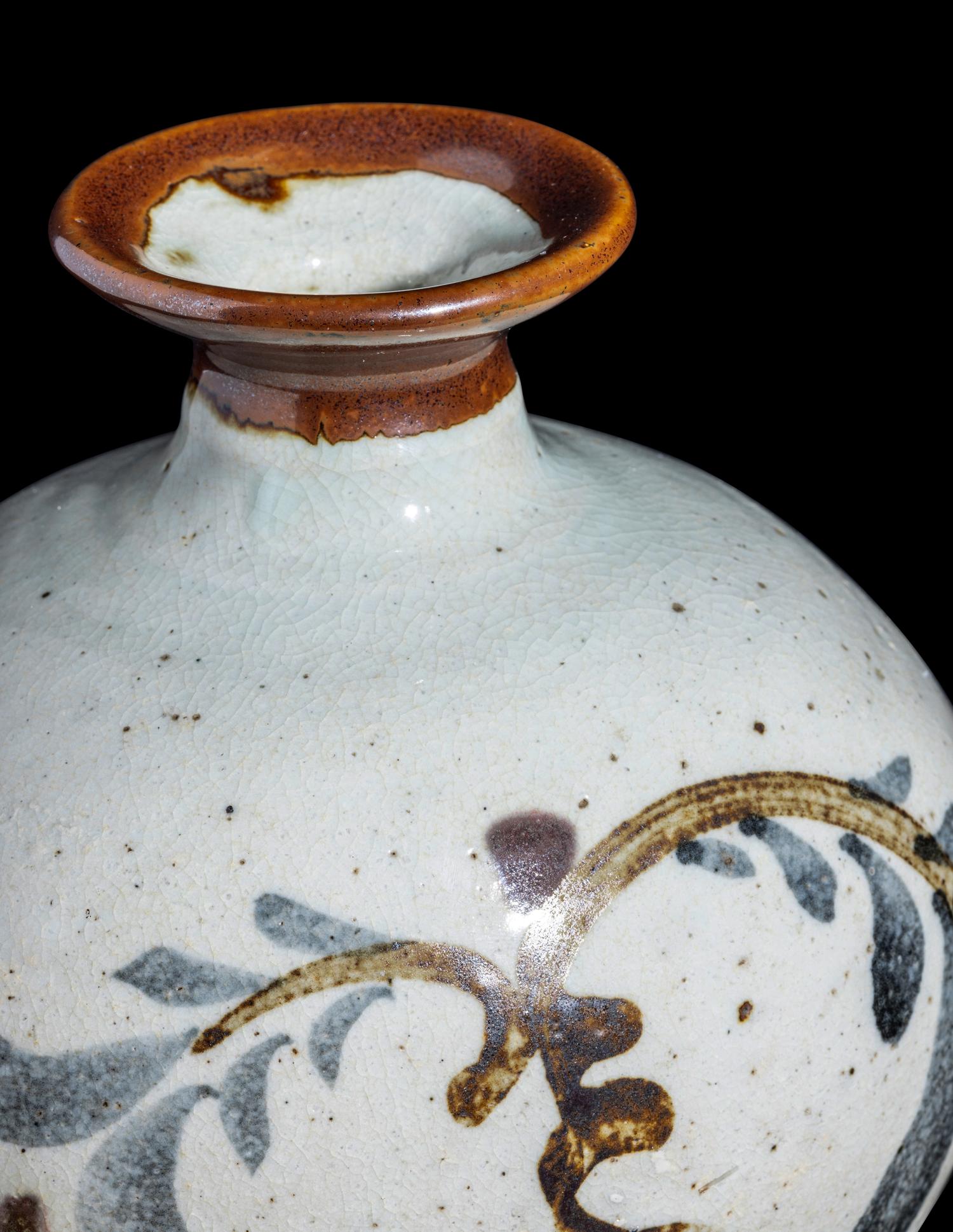 A Japanese Painted Stoneware Jar