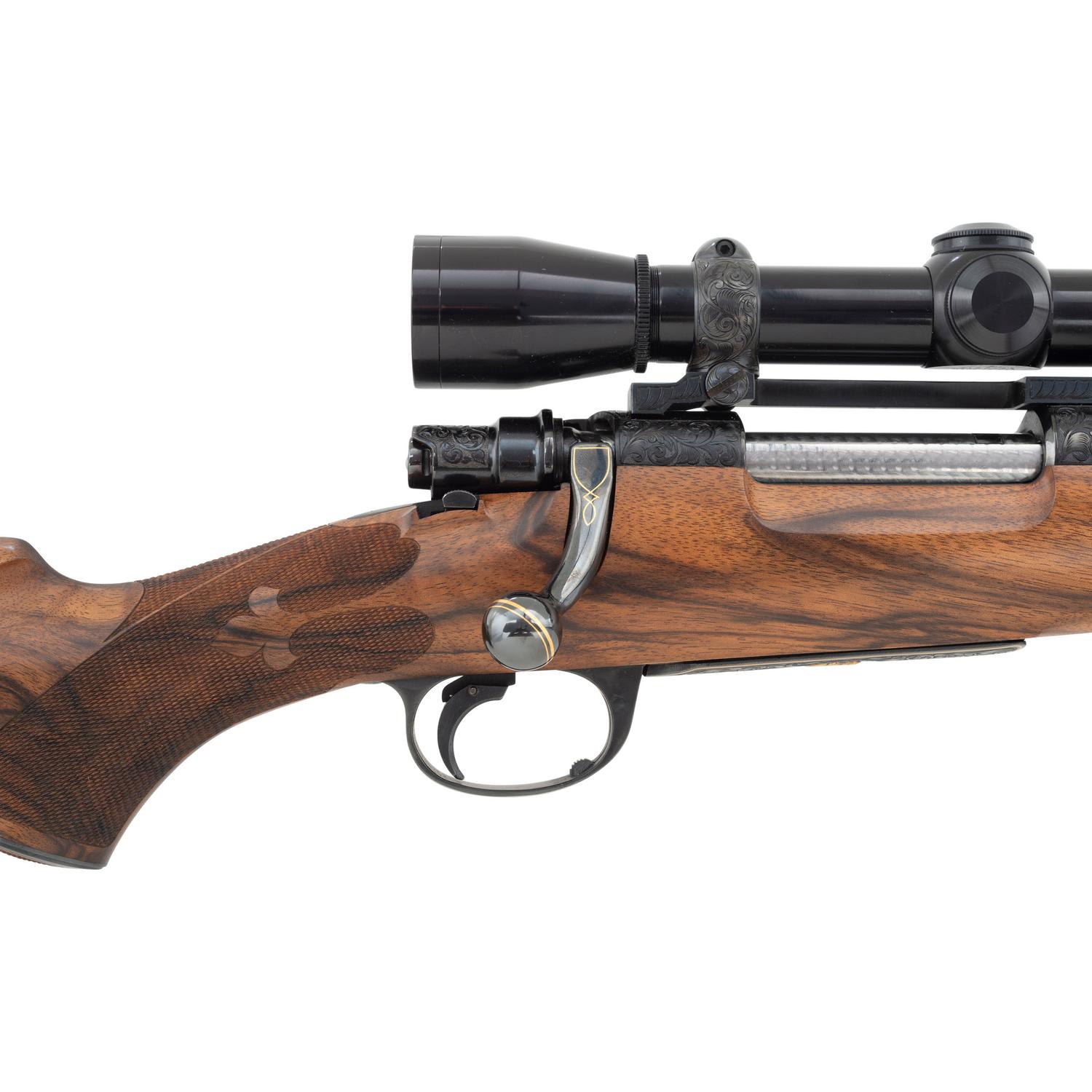 *Custom Jerome Glimm Engraved Mauser Rifle with W.C. Strutz Octagonal Barrel