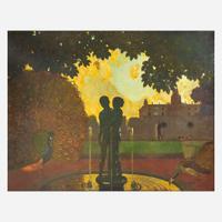 Joseph Thurman Pearson, Jr. (American, 1876-1951) Peacocks by the Fountain