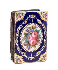 A French Enameled Card Case, Height 3 3/4 inches.
