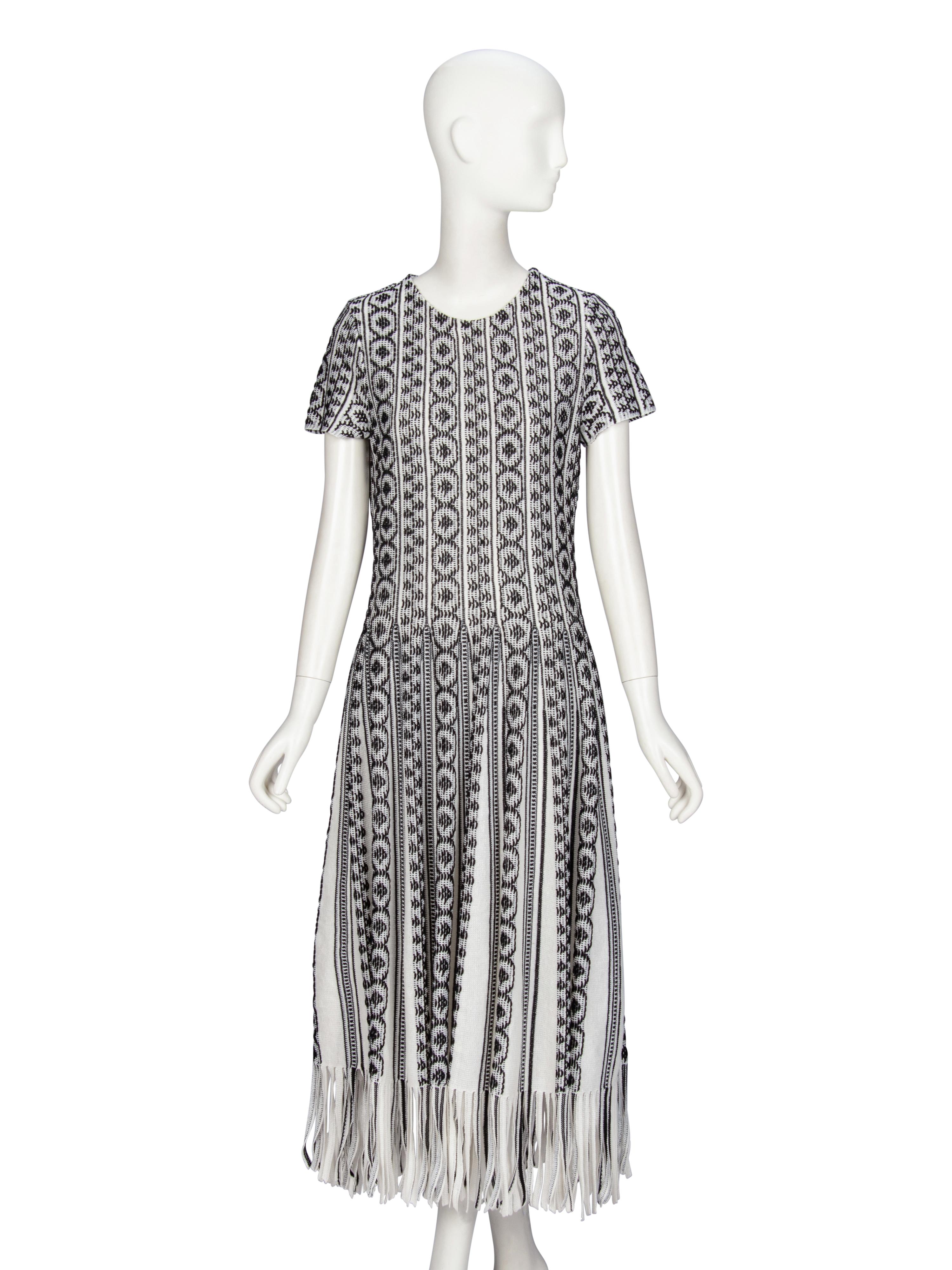 Christian Dior, Black & White Knit Midi Dress