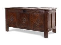 A Charles II Carved Oak Blanket Chest