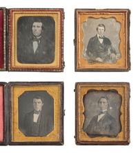 [EARLY PHOTOG.] 30 daguerreotypes of men of varying ages incl. half plate portrait of a painting.