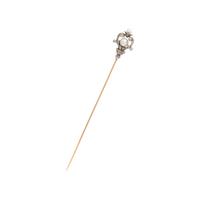 FRENCH, EDWARDIAN, PEARL AND DIAMOND HAT PIN