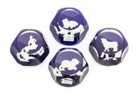 Baccarat , , four paperweights with zodiac symbols