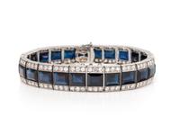 ART DECO, SAPPHIRE AND DIAMOND BRACELET
