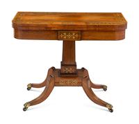 A George IV Brass Inlaid Rosewood Game Table