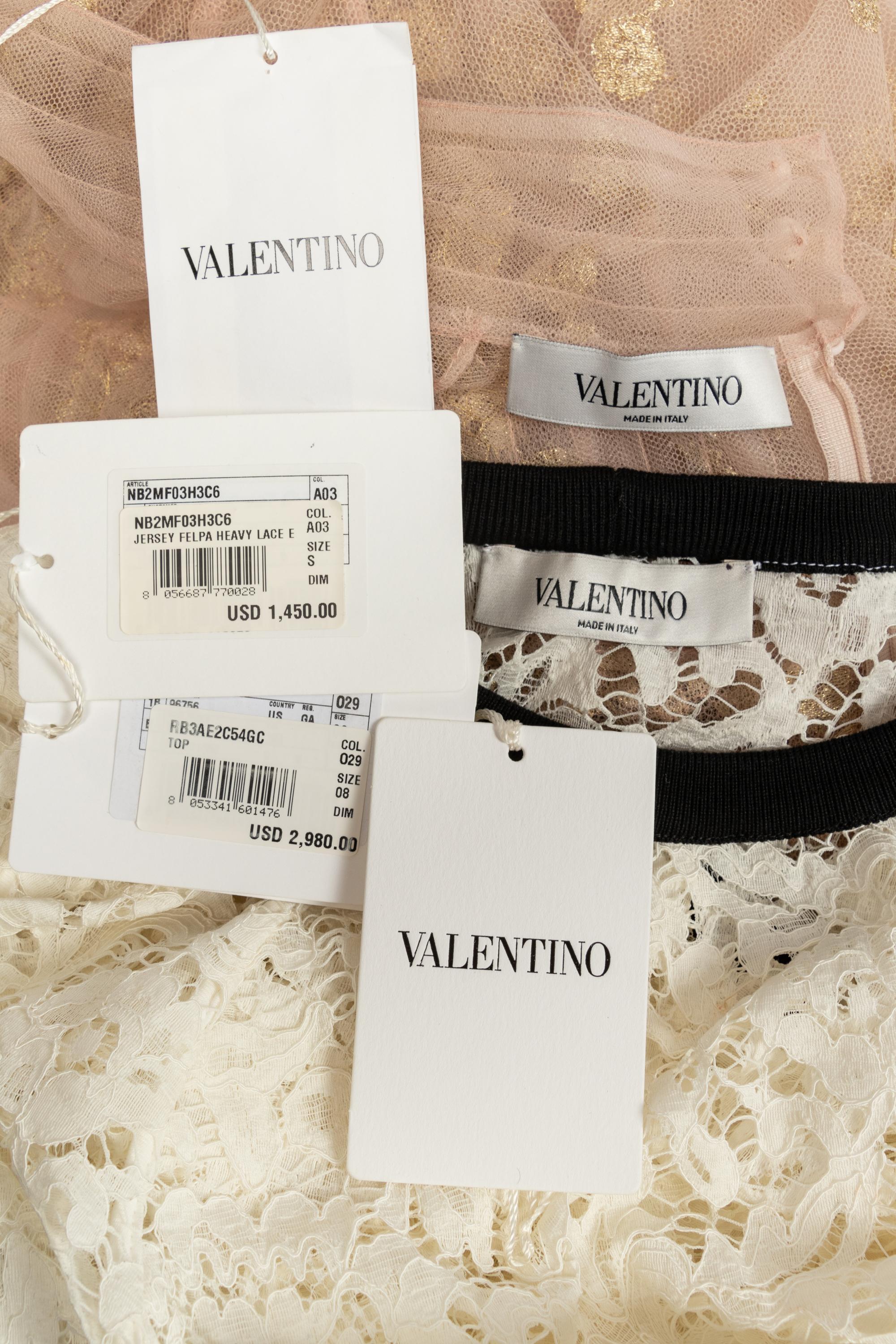 Three Valentino Items: Top & Camisole, Lace Top, 2018-19