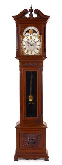 An American Mahogany Tall Case Clock