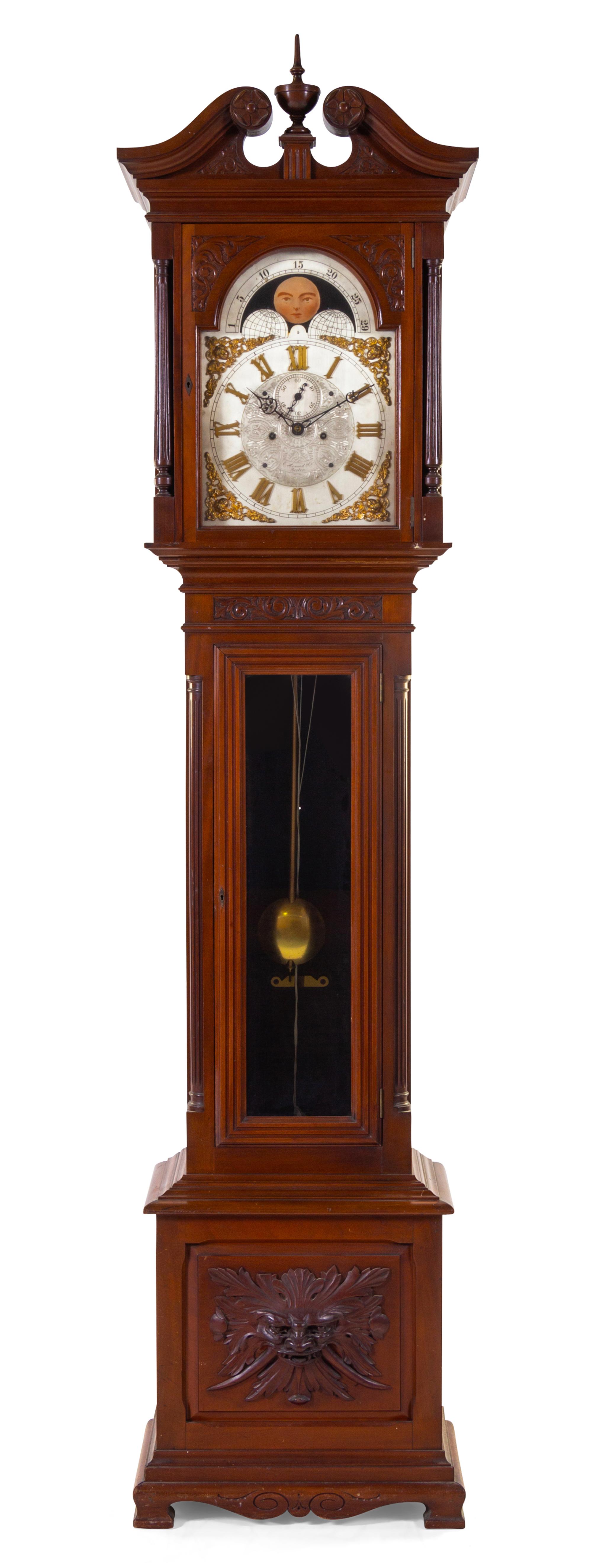 An American Mahogany Tall Case Clock