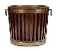 A George III Brass-Mounted Mahogany Peat Bucket