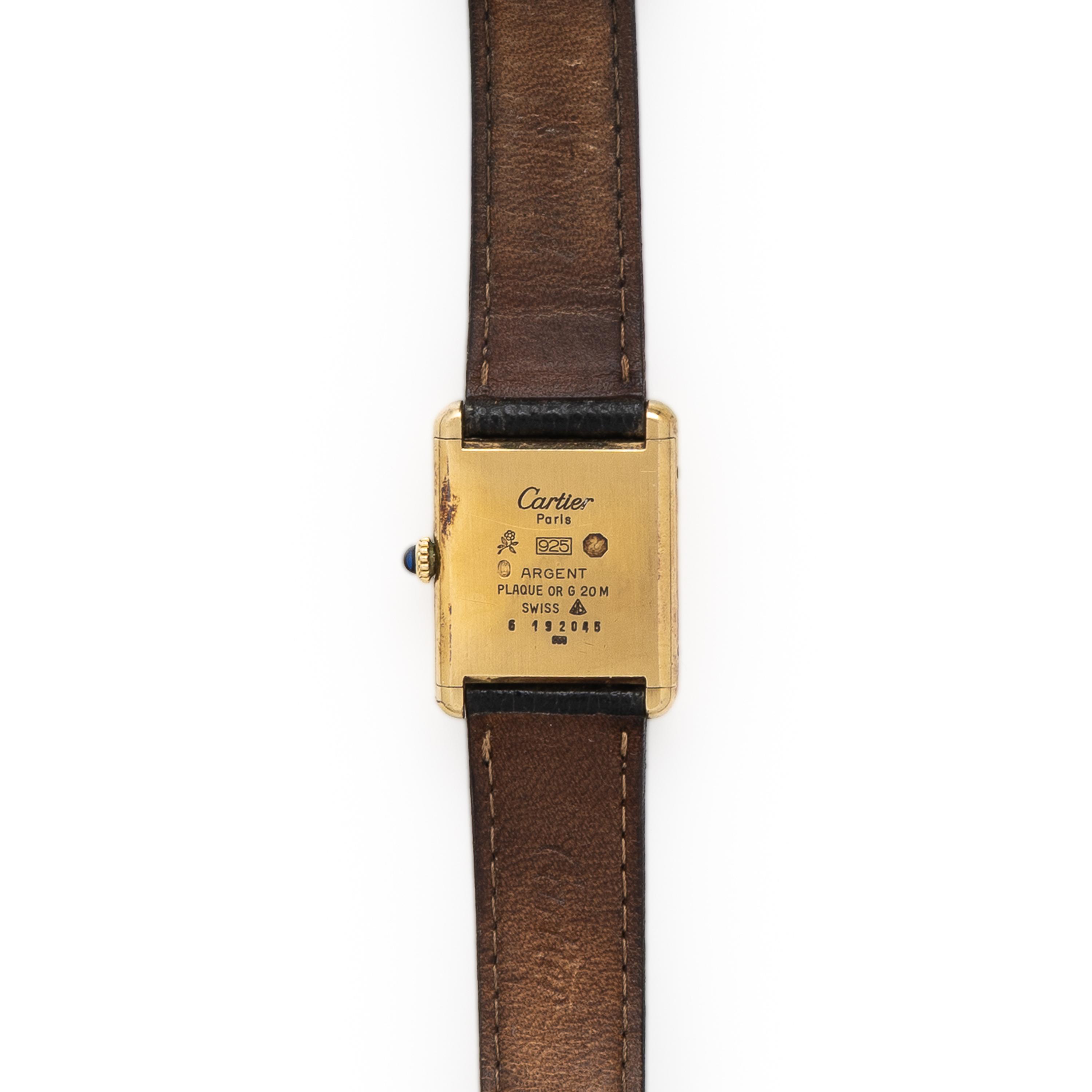 Cartier, Vermeil 'Must de Cartier' 'Tank' Watch