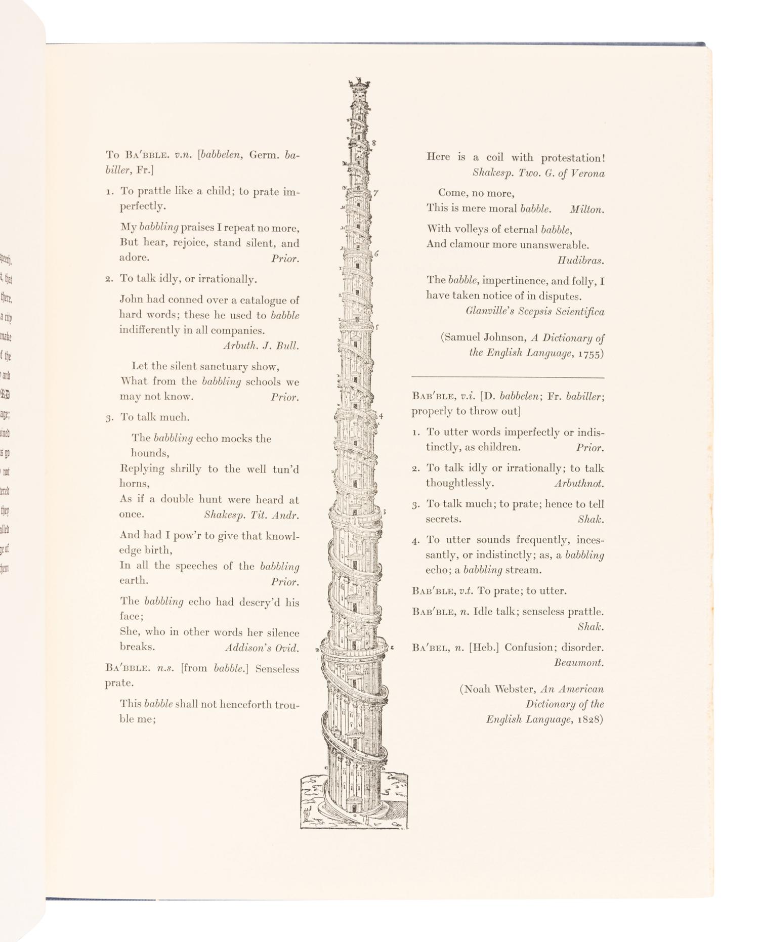 [GRABHORN PRINTING]. LITTLEJOHN, David. Dr. Johnson and Noah Webster: Two Men and Their Dictionaries . San Francisco: Grabhorn-Hoyem, 1971.