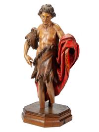 A Continental Carved and Polychromed Figure
