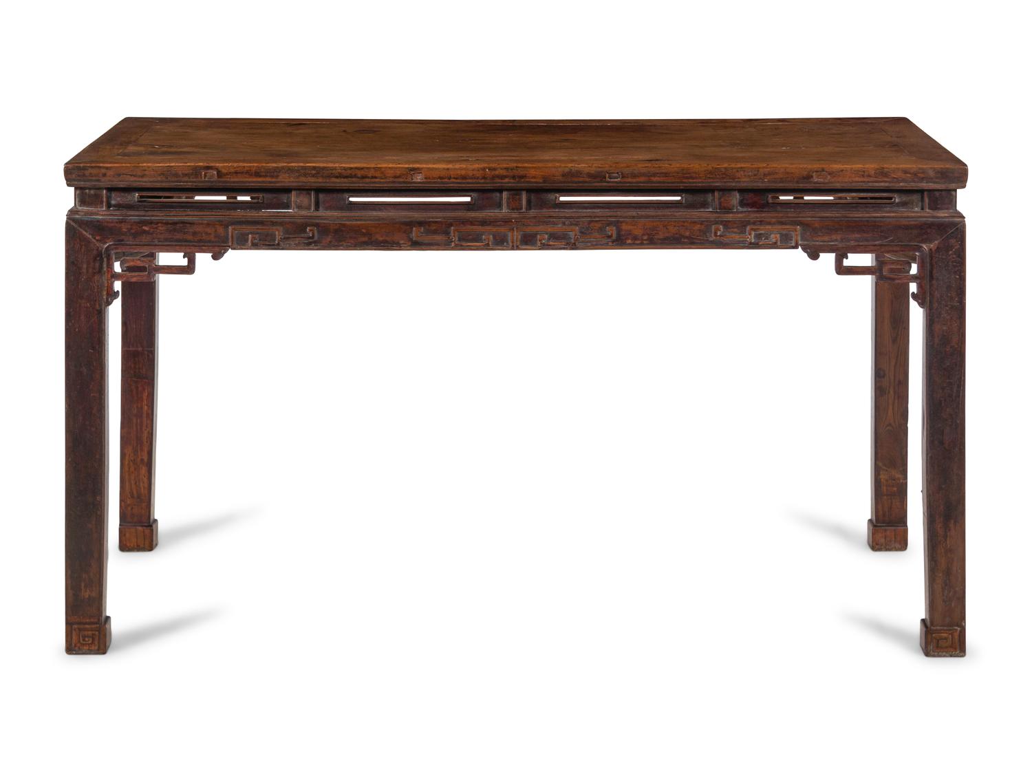 A Chinese Lacquered Elmwood Painting Table, Pingtou'an