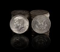 A Collection of 35 United States 1964 John F. Kennedy Silver Half-Dollars