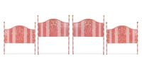 A Pair of Painted Metal Headboards and Footboards