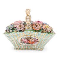 A Paris Porcelain Floral-Encrusted Basket and Cover — Jacob Petit