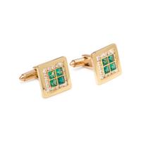 EMERALD AND DIAMOND CUFFLINKS