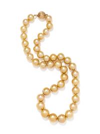 CULTURED GOLDEN SOUTH SEA PEARL NECKLACE