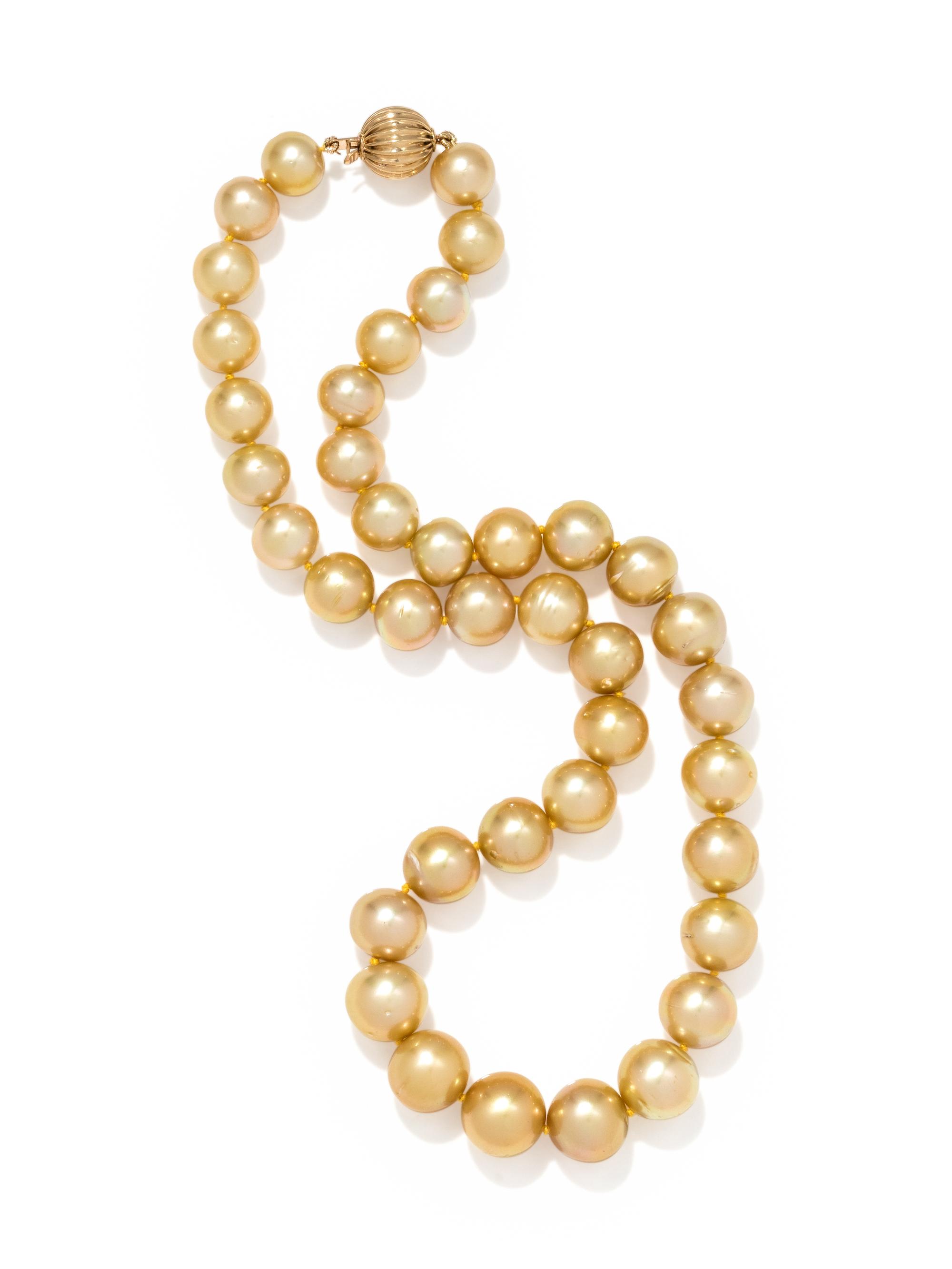 CULTURED GOLDEN SOUTH SEA PEARL NECKLACE