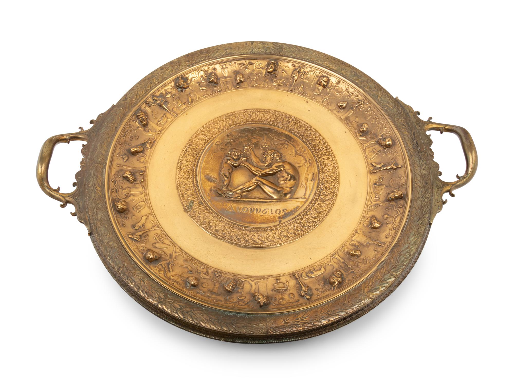 A French Gilt Bronze Presentation Kylix After Ferdinand Levillain (French, 1837-1905)