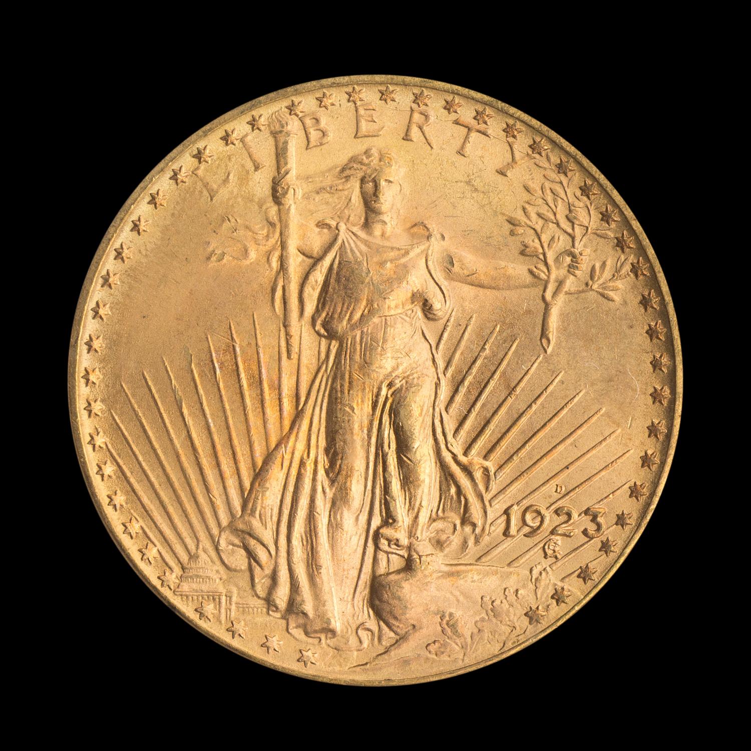 A United States 1923-D St. Gaudens $20 Gold Coin