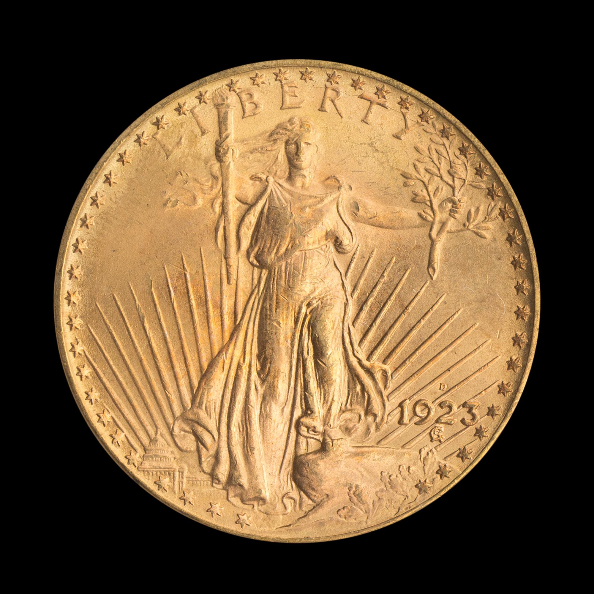A United States 1923-D St. Gaudens $20 Gold Coin
