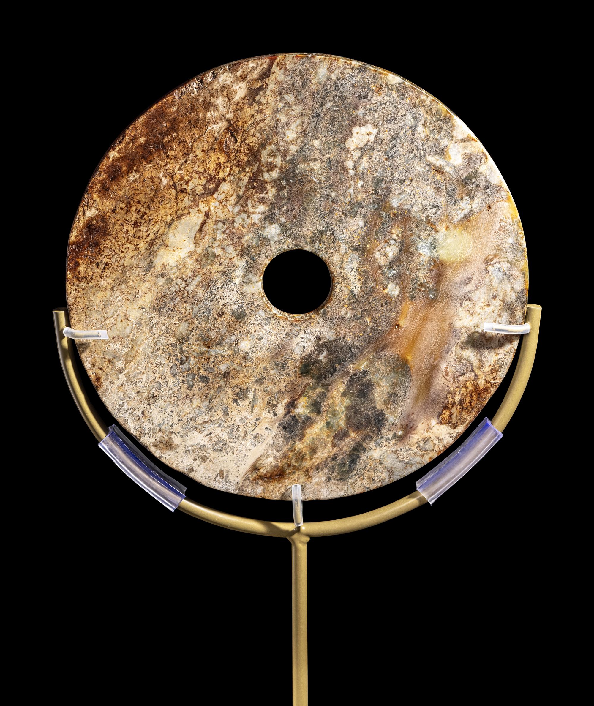 Two Chinese Jade Bi Discs
