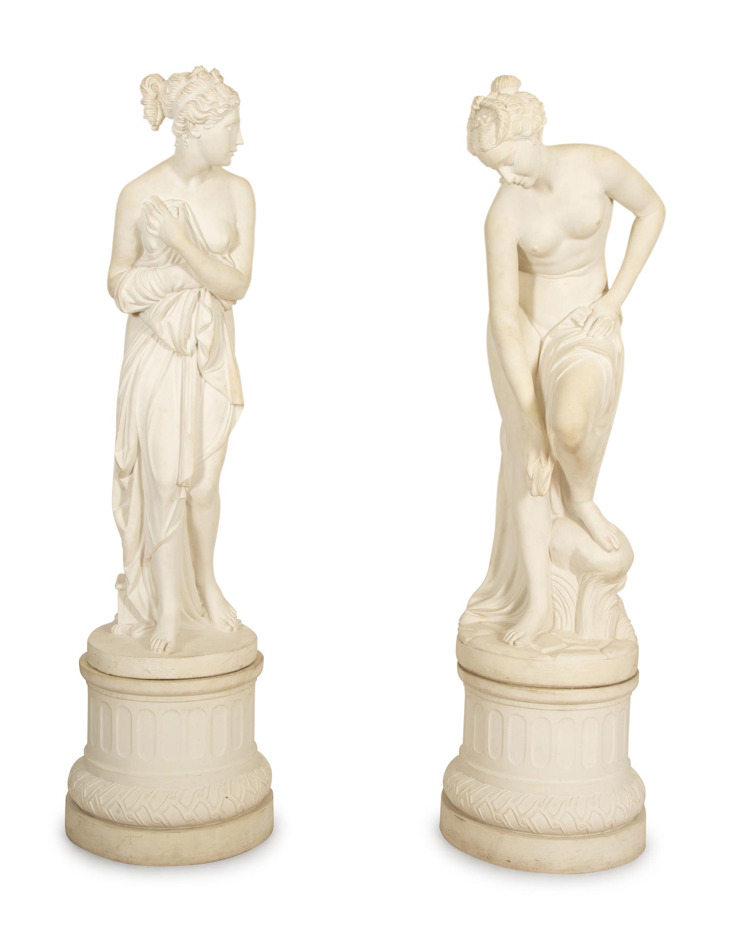 A Pair of Life-Size Plaster Models of Venus After Antonio Canova and Christophe-Gabriel Allegrain