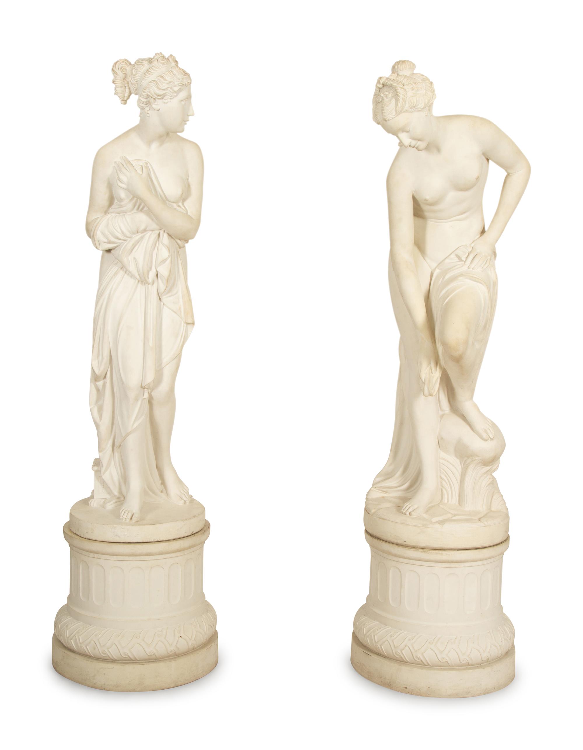 A Pair of Life-Size Plaster Models of Venus After Antonio Canova and Christophe-Gabriel Allegrain