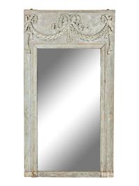 A Louis XVI Grey-Painted and Carved Trumeau