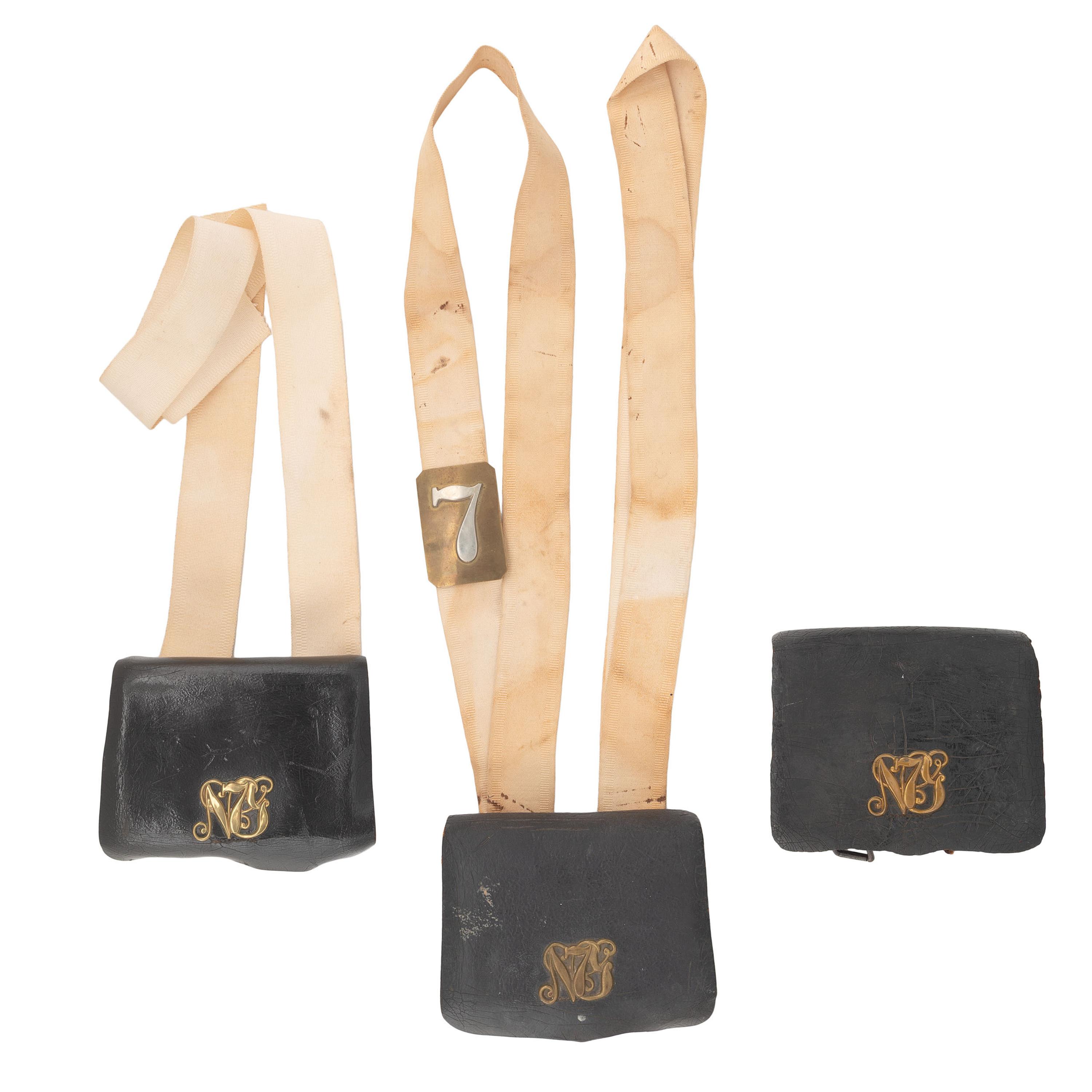 [Militaria] A group of three 7th New York National Guard cartridge boxes.