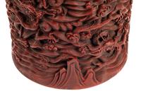 A Chinese Carved Red Lacquer Brush Pot