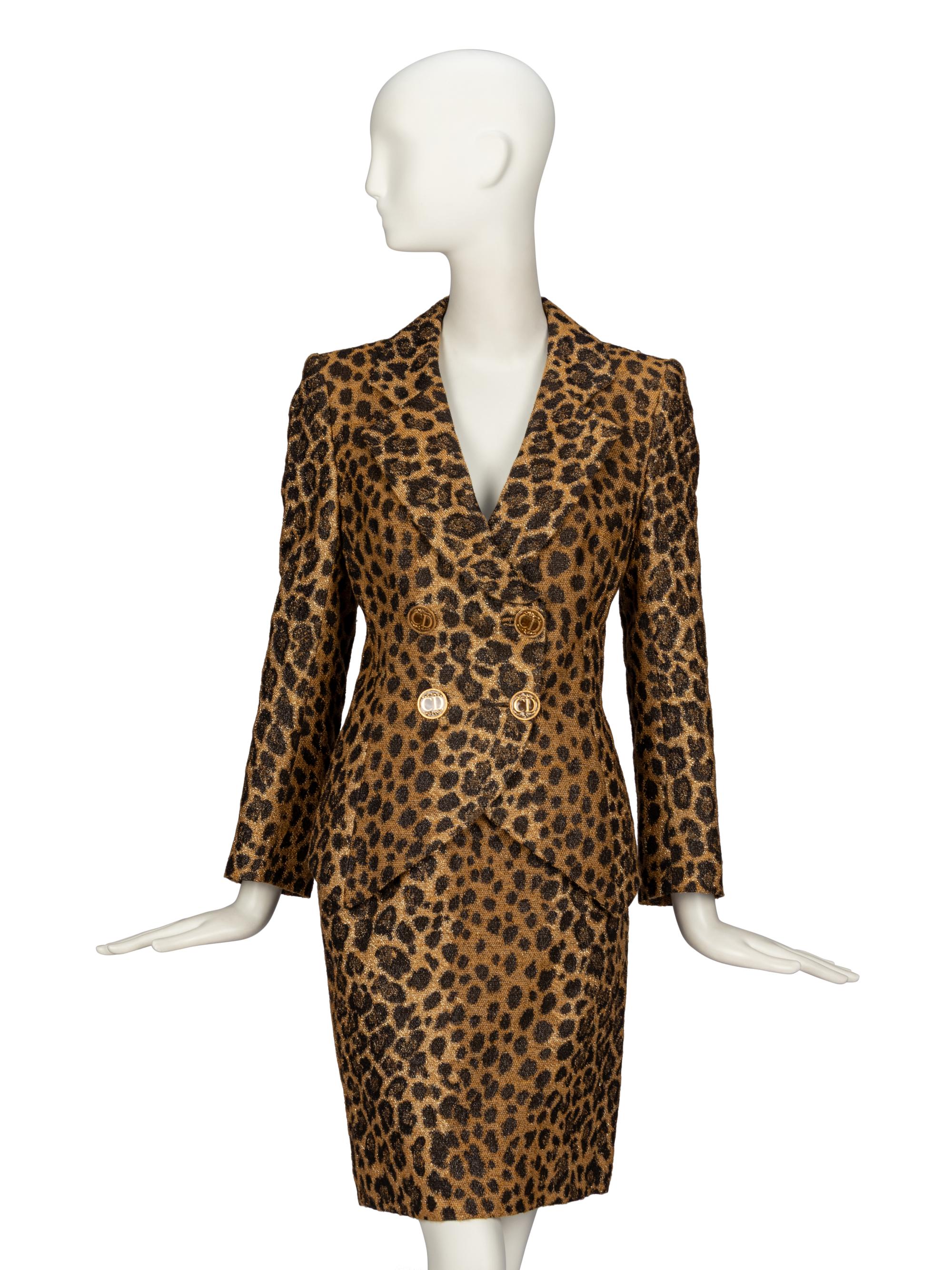 Christian Dior, Leopard-Print Demi-Couture Skirt Suit