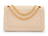 Chanel Cream Quilted Double Flap Bag with Mademoiselle Chain, 1980's