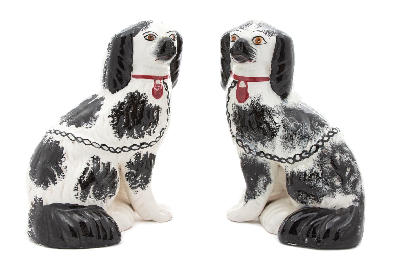 A Pair of Staffordshire Spaniels
