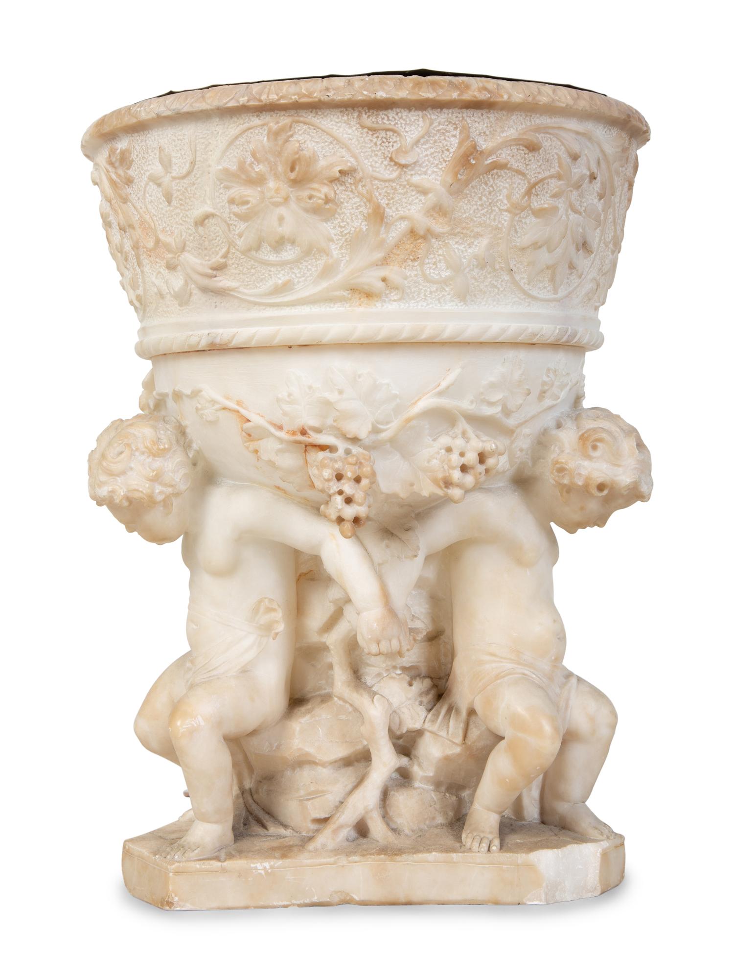 An Italian Carved Marble Firenze Urn Attributed to Ferdinando Andreini — CIRCA 1900