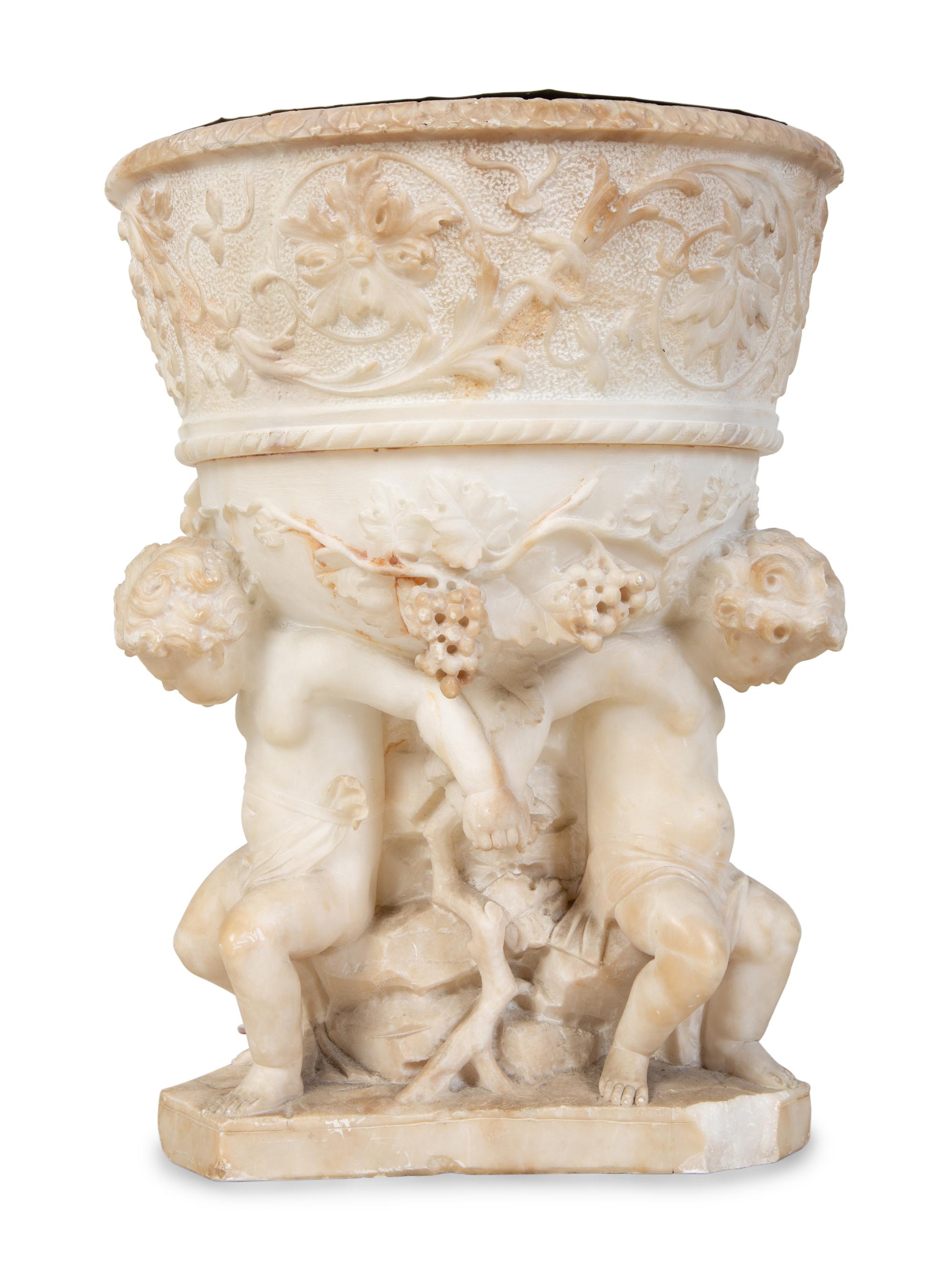 An Italian Carved Marble Firenze Urn Attributed to Ferdinando Andreini — CIRCA 1900