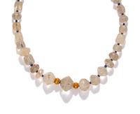 A Western Asiatic Rock Crystal and Gold Bead Necklace