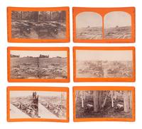 [CIVIL WAR]. A group of 12 stereoviews featuring Union and Confederate dead at Gettysburg, Antietam, and other battlefields. Hartford, CT: Taylor & Huntington, ca 1890s.
