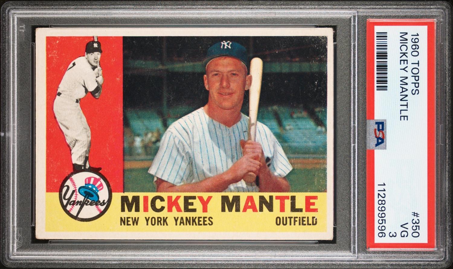 A 1960 Topps Mickey Mantle Baseball Card No. 350 (PSA 3 VG)