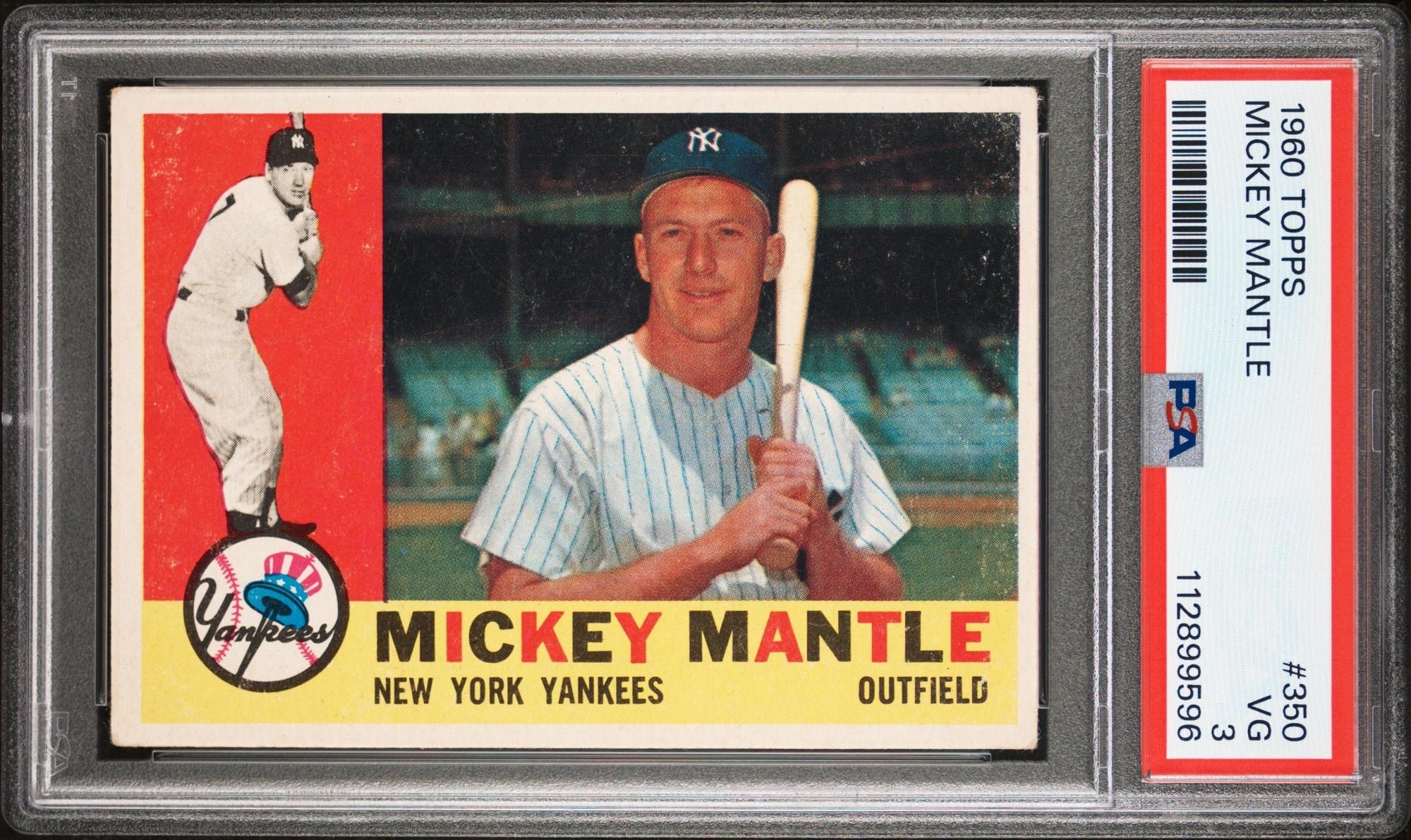 A 1960 Topps Mickey Mantle Baseball Card No. 350 (PSA 3 VG)